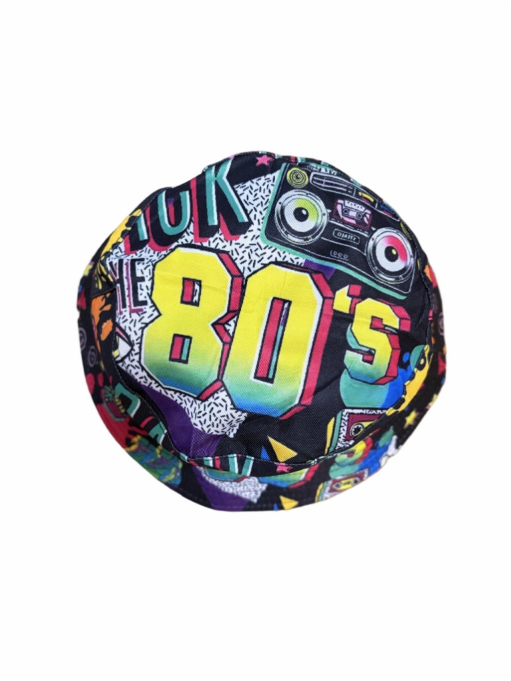 Bucket Hat Multi Color 80s Print - Picture 5 of 6